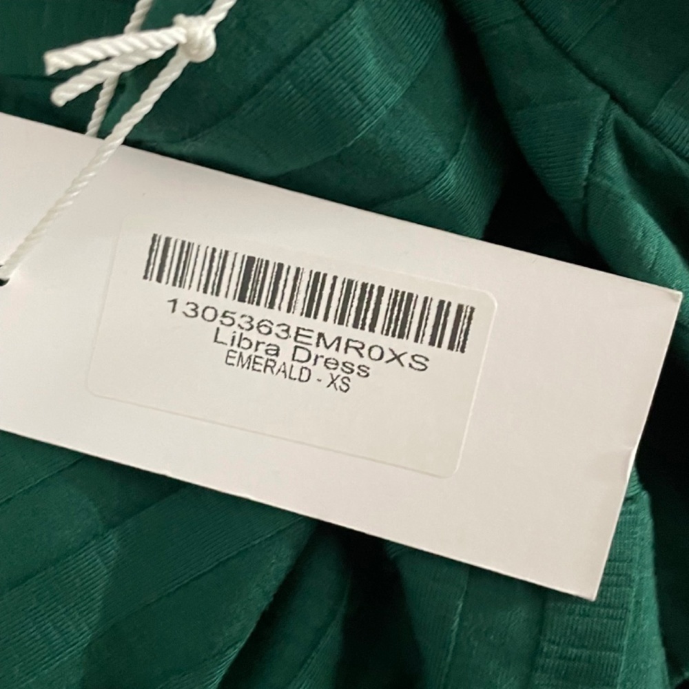 Last Chance! New Reformation Libra Tencel Ribbed Mockneck Dress Emerald Green XS - Picture 6 of 8